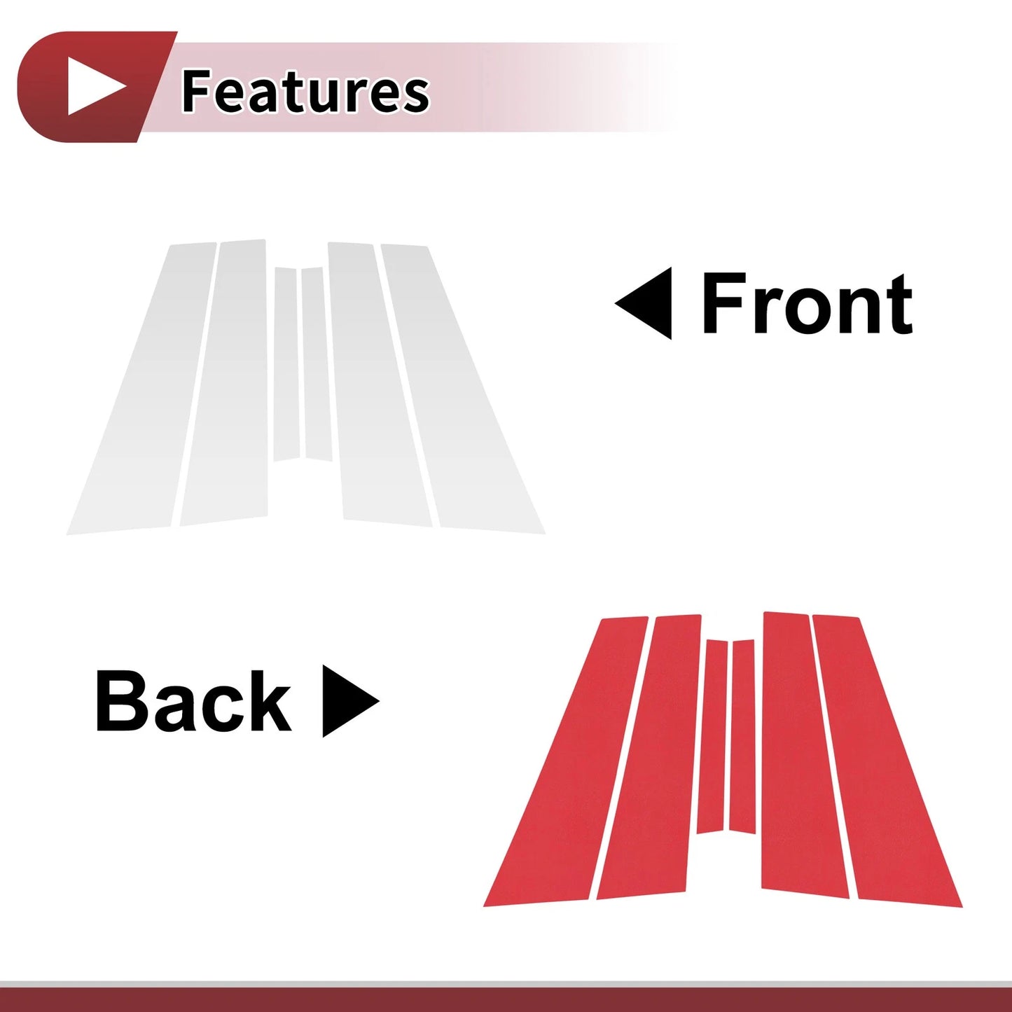 Door Pillar Window Trim for Ford Focus (2019-2023) Silver Tone