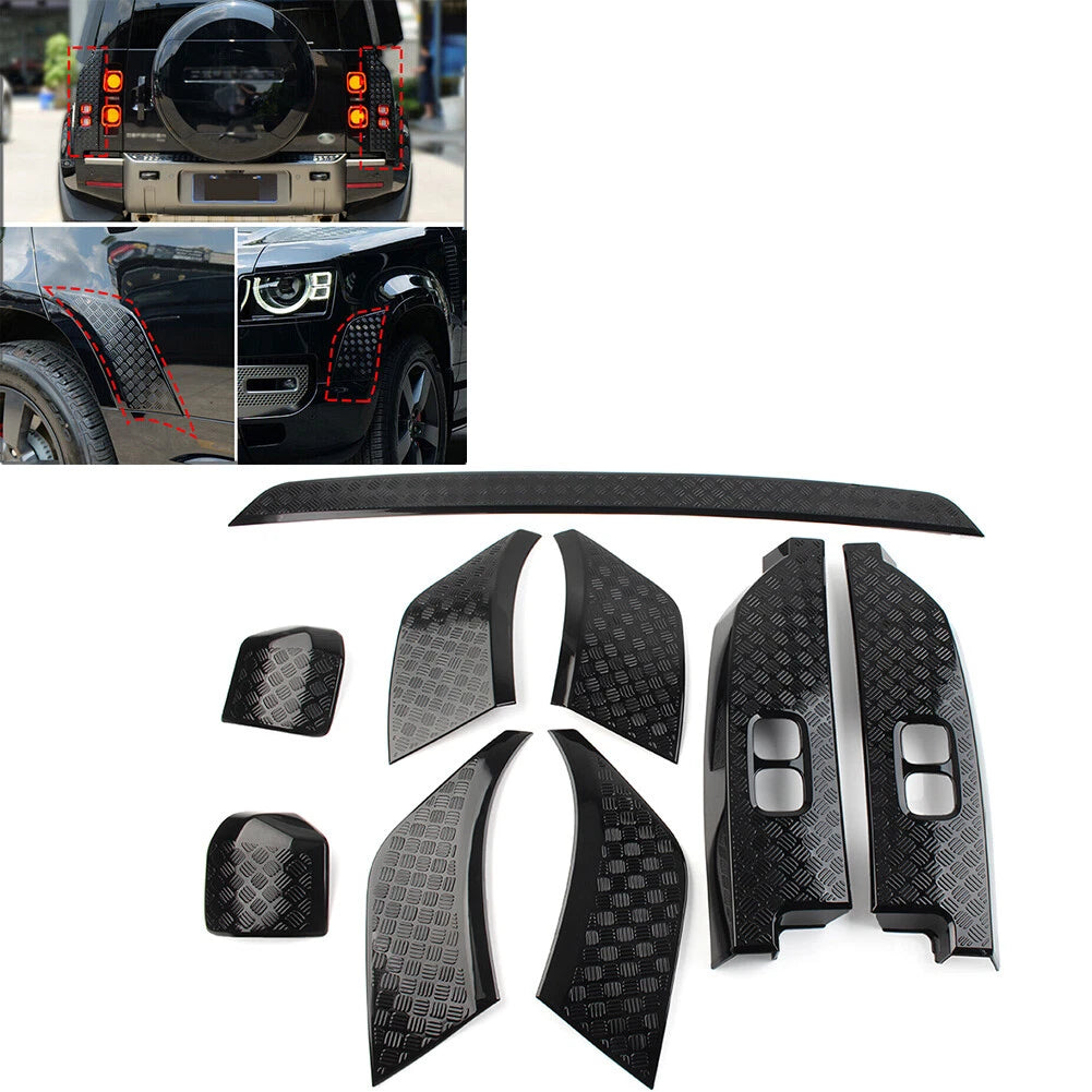 9 Pcs Black Side Moulding Body Kits for Land Rover Defender 90 110 (20-23)