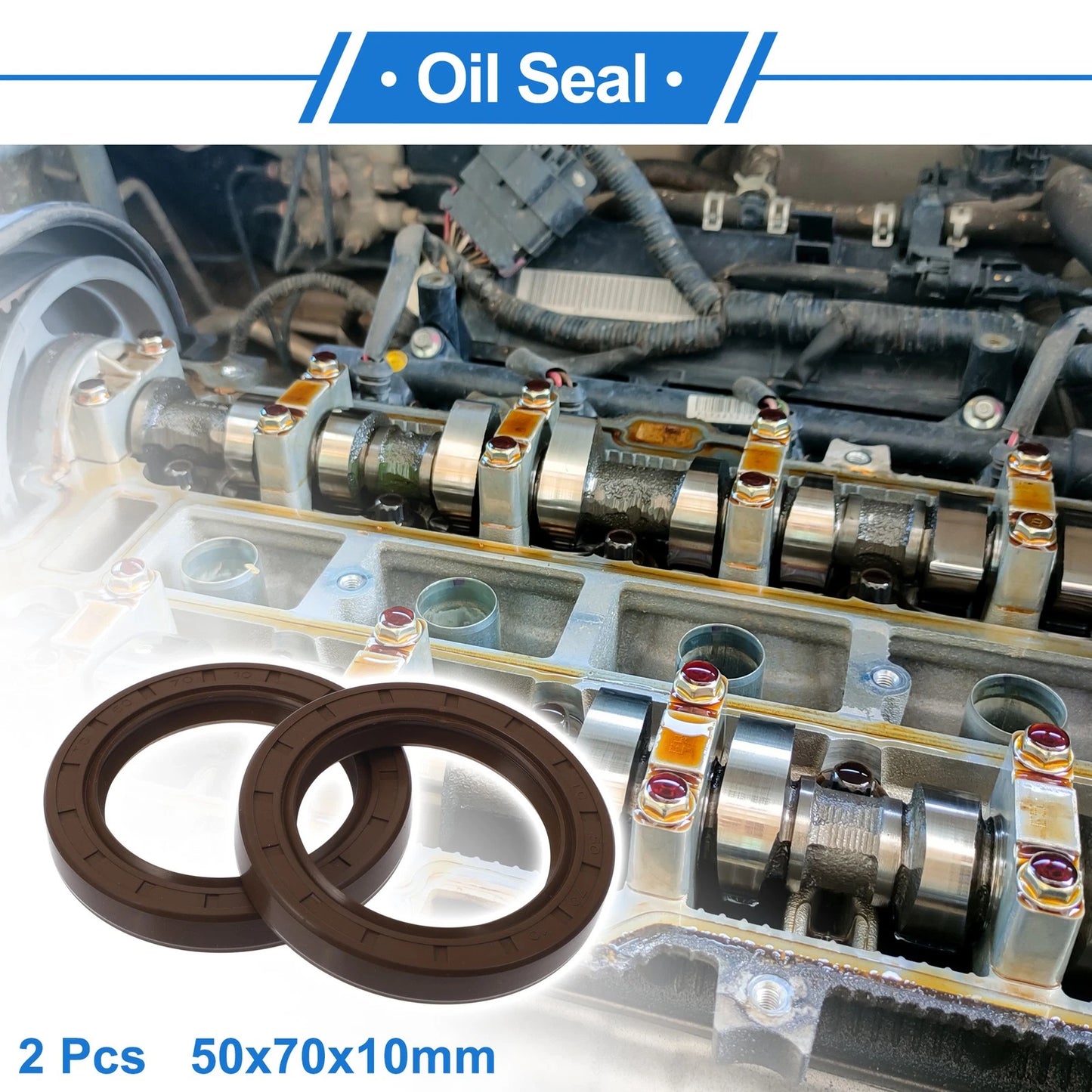 Oil Seal / 50x70x10mm / FKM Rubber Rotary Shaft Seal for Make Model