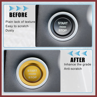 Gold Tone Start Stop Button Cover for Land Rover