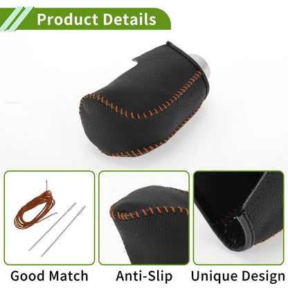 Mazda 3 Gear Shift Knob Cover 2014-2018 Pebbled Black Brown Faux Leather