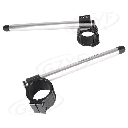 46MM Clip-On Handlebar Replacement for Aluminum Fork Tube - Black Silver