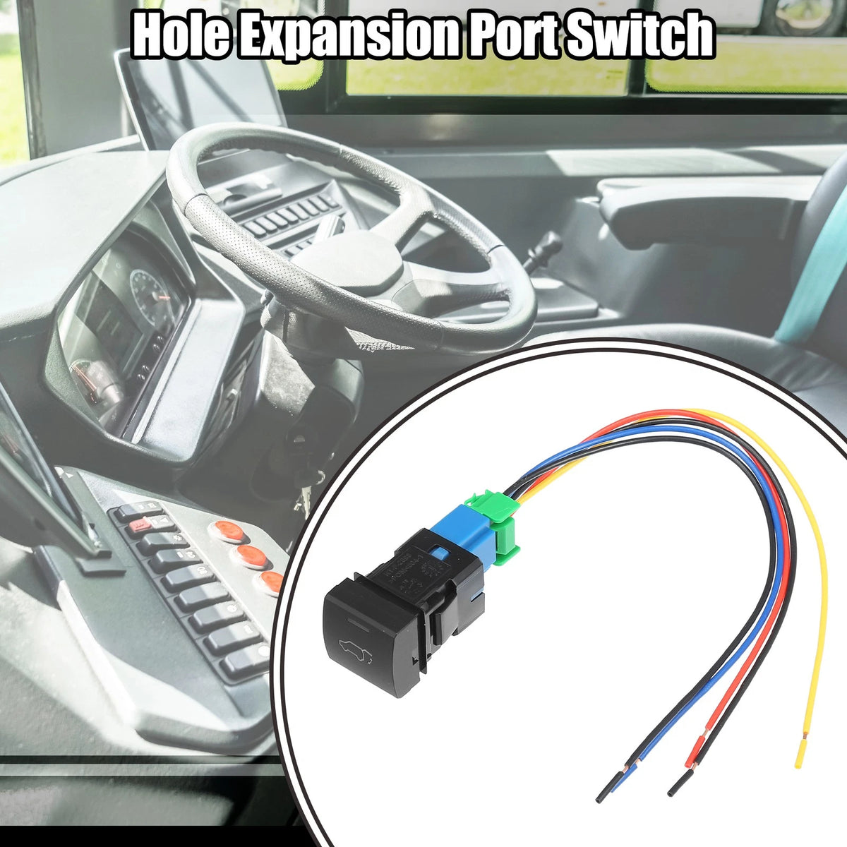 1pcs Hole Expansion Port Tailgate Switch with Wire for Toyota Vehicles