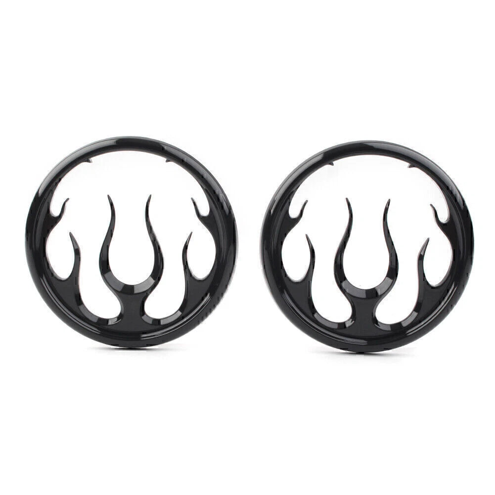 Black Flame Speaker Grill Accent Trim Cover for Harley Electra Glide (2009-2023)