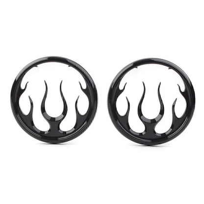Black Flame Speaker Grill Accent Trim Cover for Harley Electra Glide (2009-2023)
