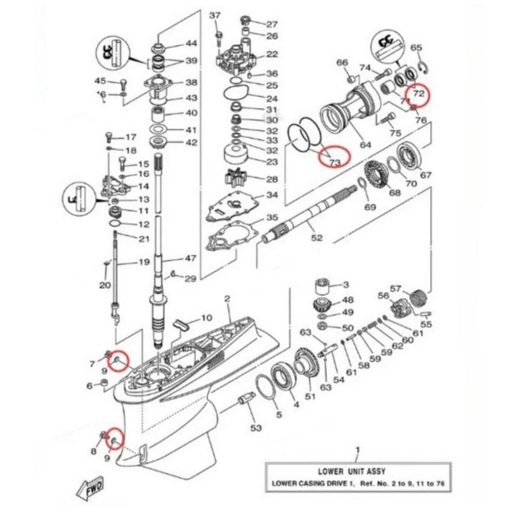 Lower Unit Seal Kit for Yamaha Marine 250 300 HP