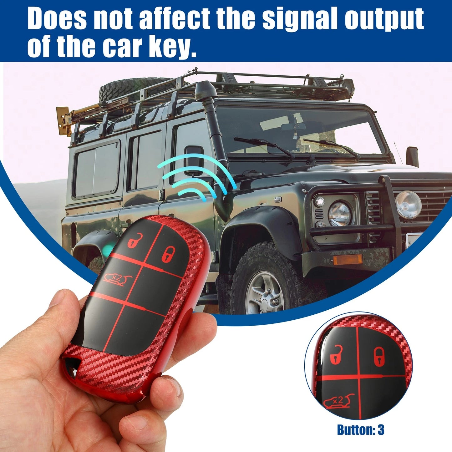 TPU 3 Button Keyless Entry Remote Cover for Dodge Charger Hellcat