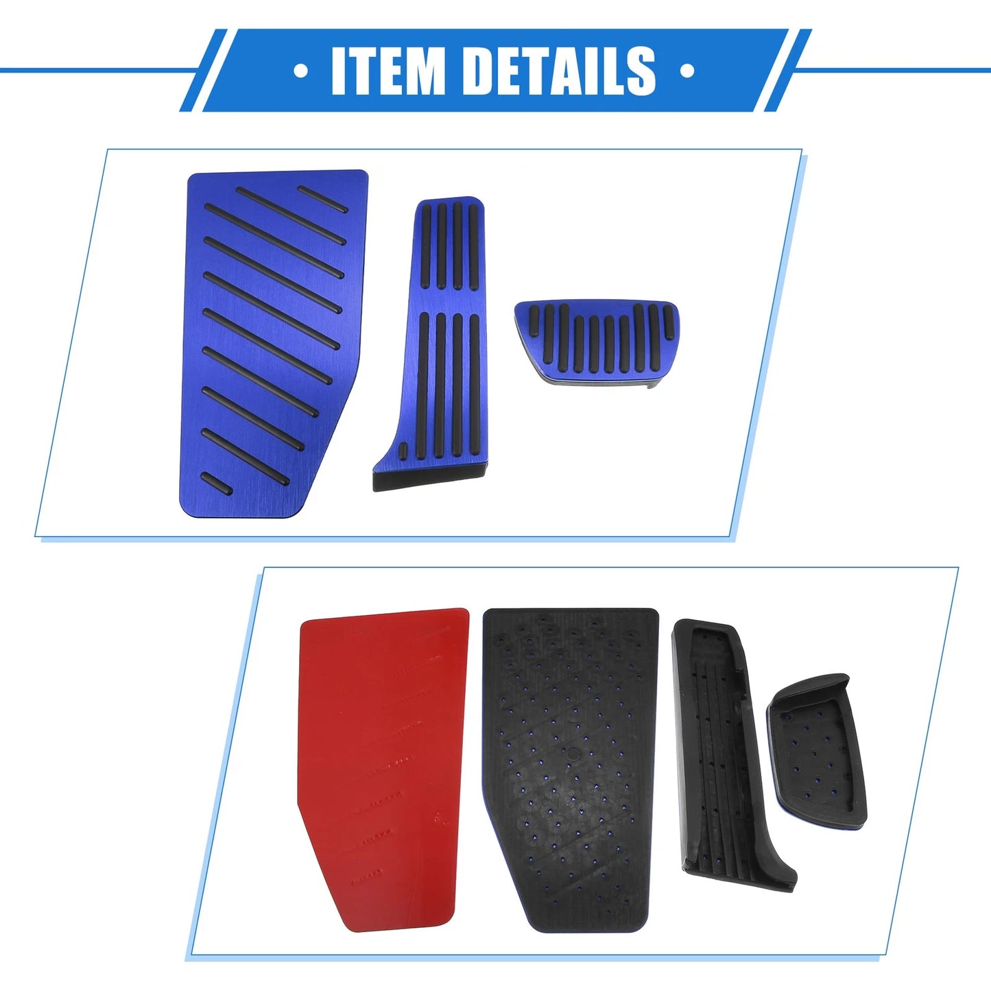 3 x Car Gas Accelerator Brake Foot Rest Pedals for Toyota RAV4 (2019-2021) Blue