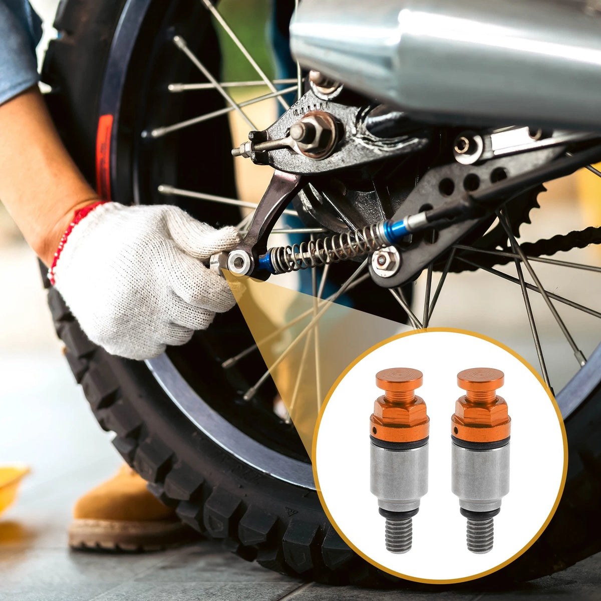 2 x Screw M5x0.8 Fork Air Bleeder Valve Metal Orange for Motorcycle