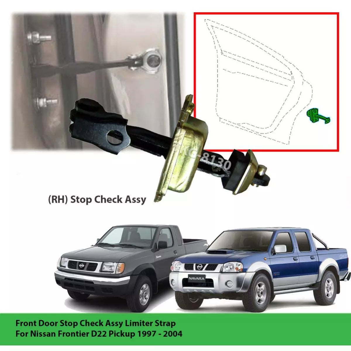 Right Front Door Stop Check Limiter for Nissan Frontier D22 (1997-2004)