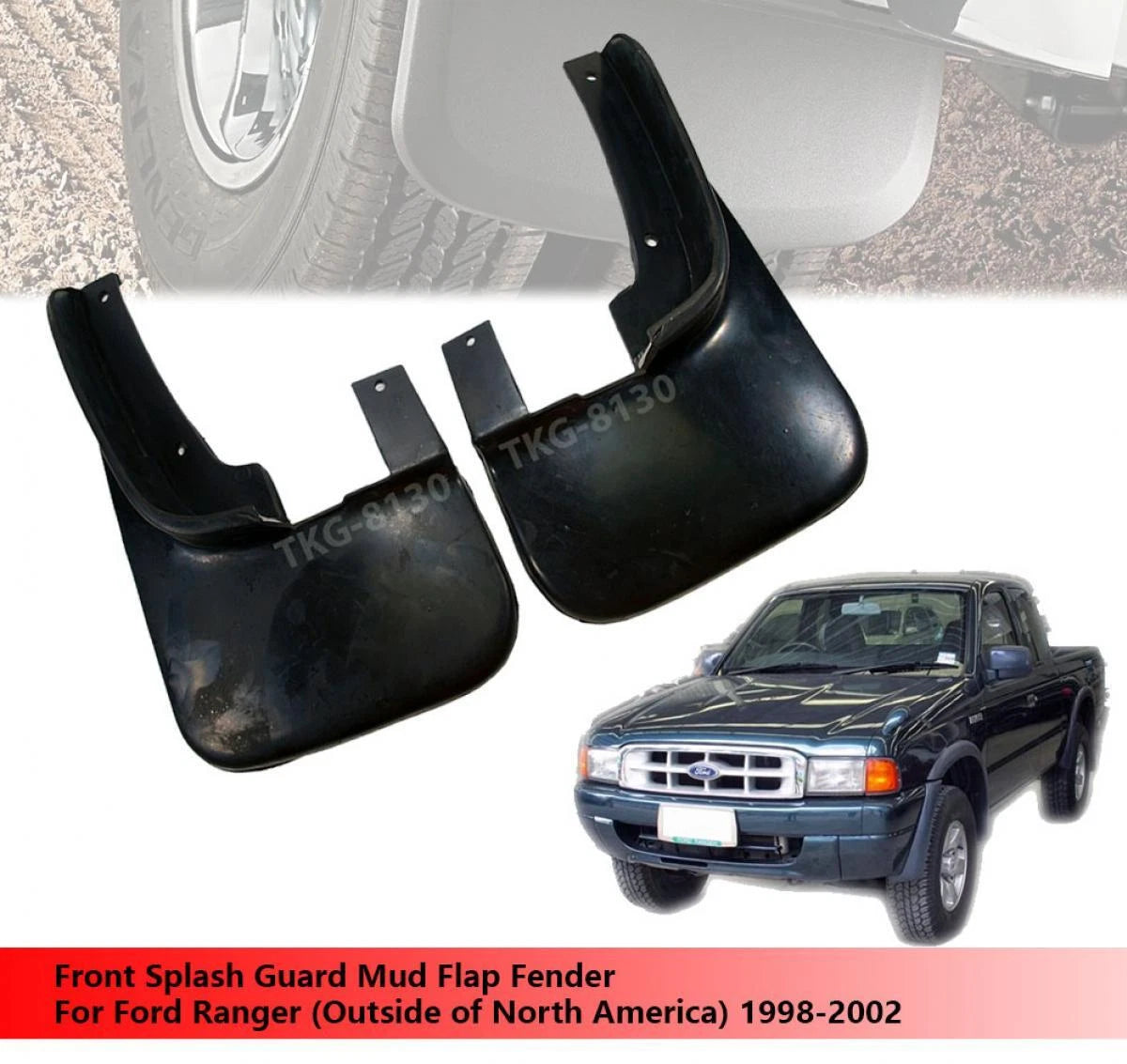 Front Splash Guard Mud Flap for Ford Ranger (1998-2002)
