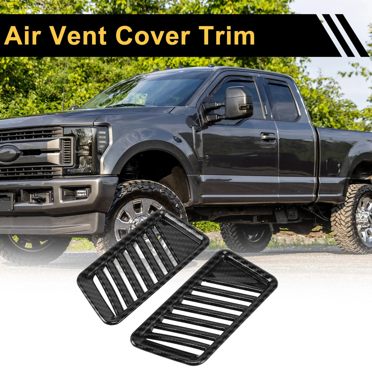 Carbon Fiber Pattern Air Vent Covers for Ford F-150 (2021-2024)