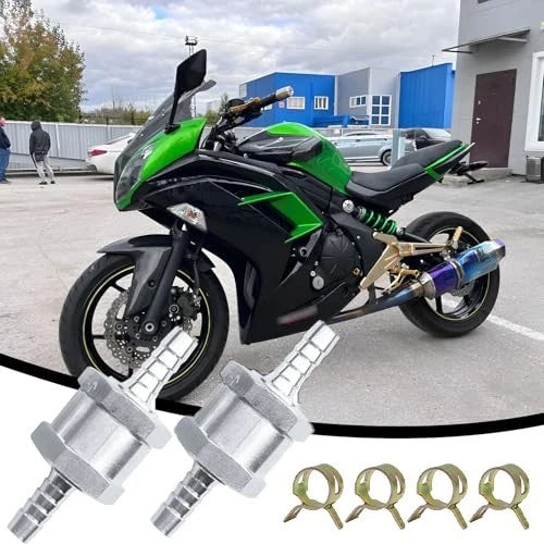 Aluminum 6mm Fuel Check Valves with 4 Clamps for Boats/Motorcycles