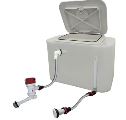 Bait Tank for Boat Complete 40 LT with Rule Pump, Hoses & Livewell Fittings