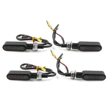 4x LED Mini Amber Turn Signal Lights for Cafe Racer Bobber