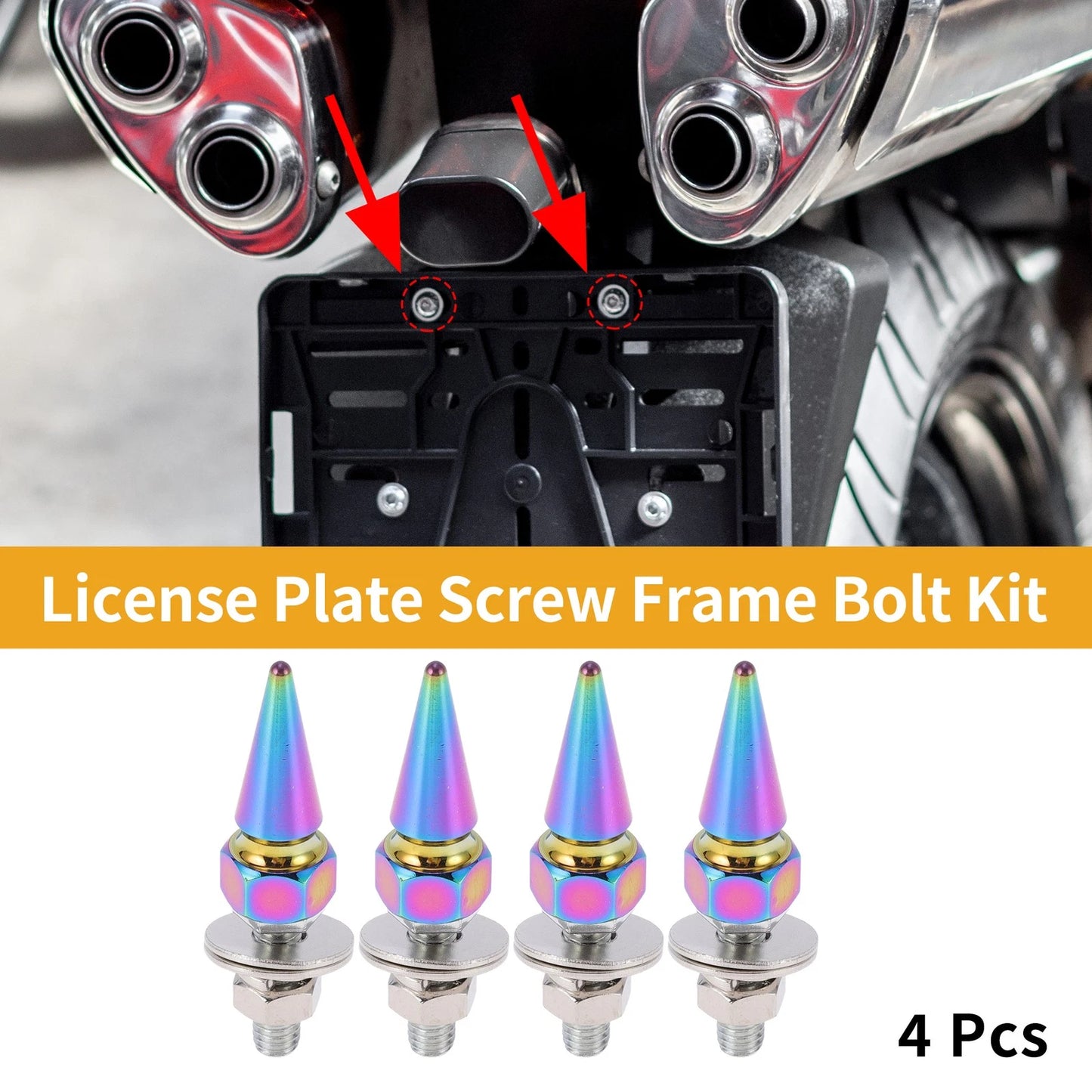 License Plate Screws Cover 54mm Multicolor 4 x Universal Motorcycle