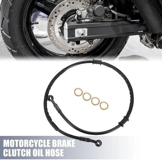 Set 85cm 33.46" Motorcycle Brake Clutch Oil Hose Clutch Throttle Pipe Black