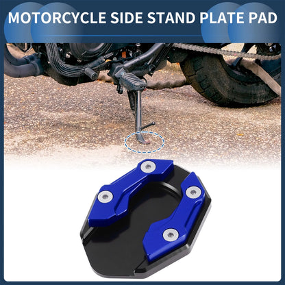 Side Stand Plate Pad / 1 Set / Aluminum Alloy Blue for Motorcycle