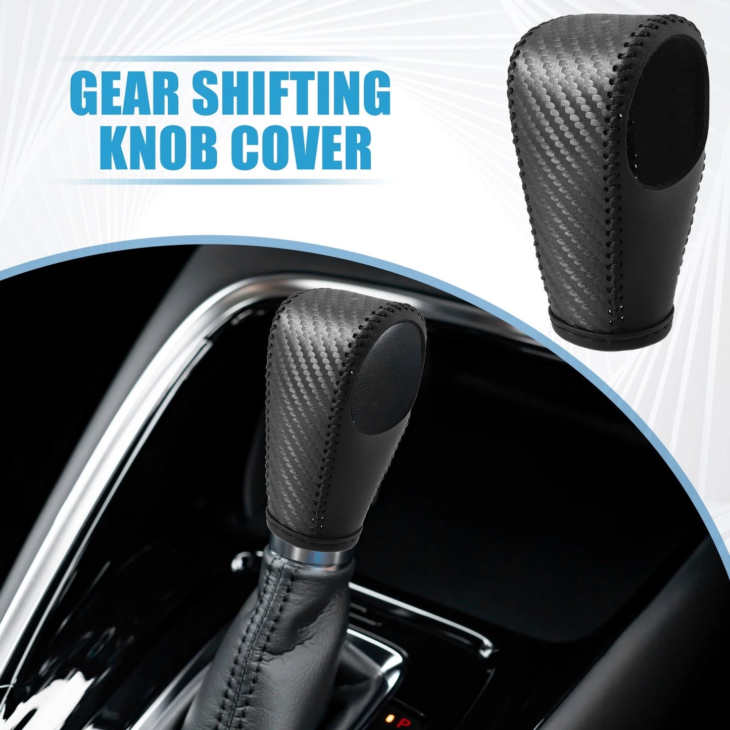 PU Leather Carbon Fiber Gear Shifting Knob Cover for Honda HR-V (2016-2023)