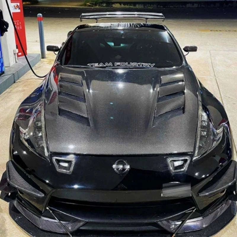 Real Carbon Fiber Bonnet Engine Hood Lid Cover for Nissan 370Z Z34 2009-2021