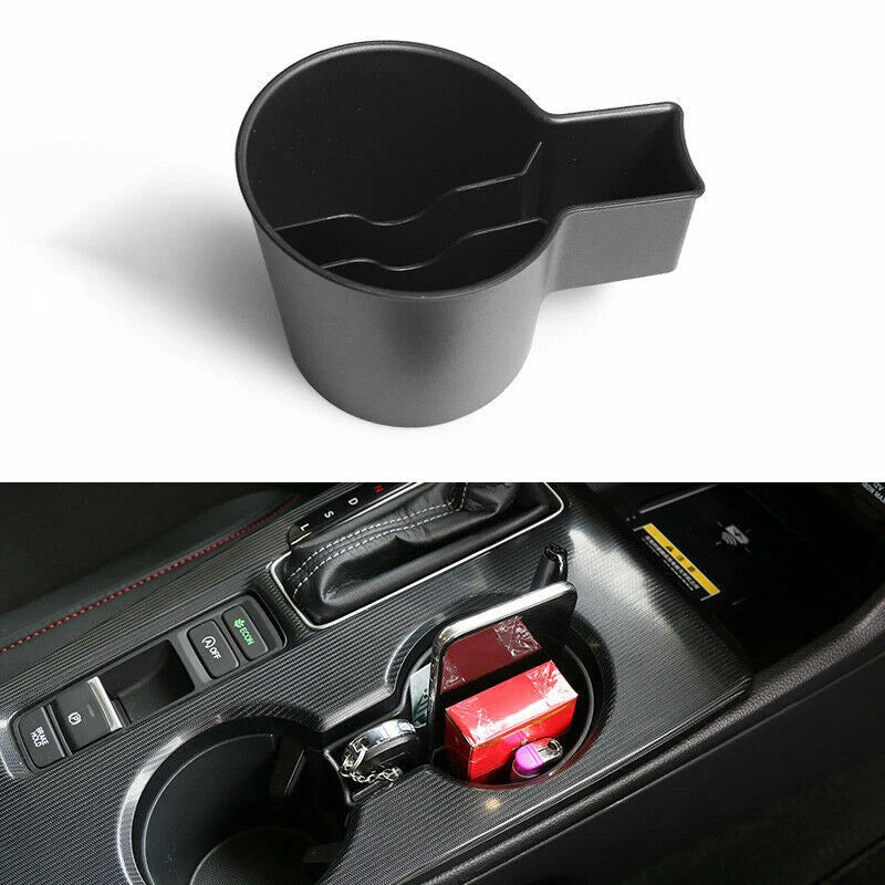 Black Console Water Cup Storage Box Frame Trim for Honda Civic (2022–2023)