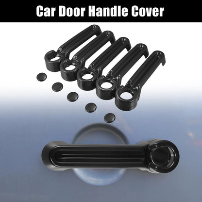 5 x Exterior Door Handle Covers for Jeep Wrangler 2007-2018, Dodge Black