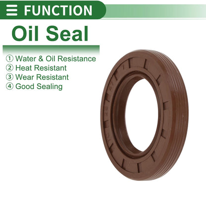 Oil Seal 28x47x7mm FKM Rubber Brown 5 Pcs