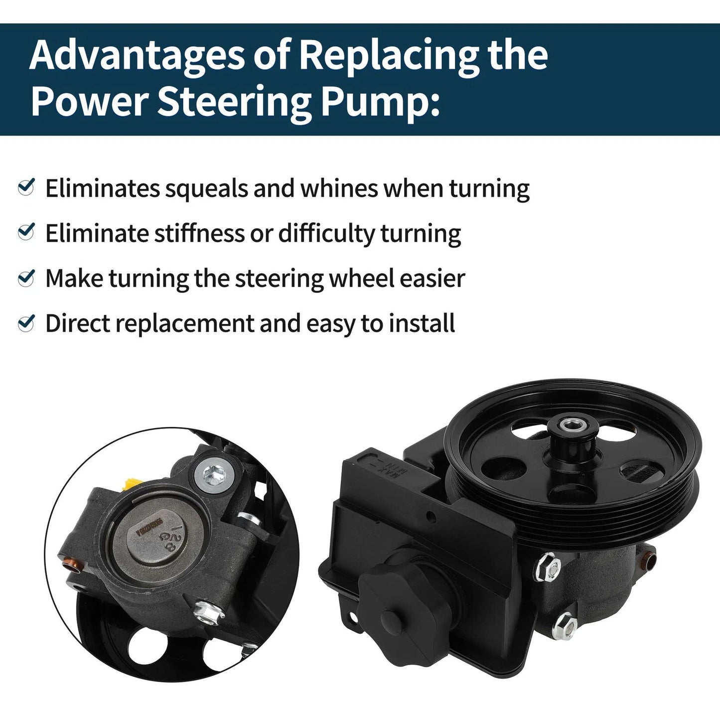 Power Steering Pump & Pulley for Ford Focus 2.0L L4 (2006-2011)