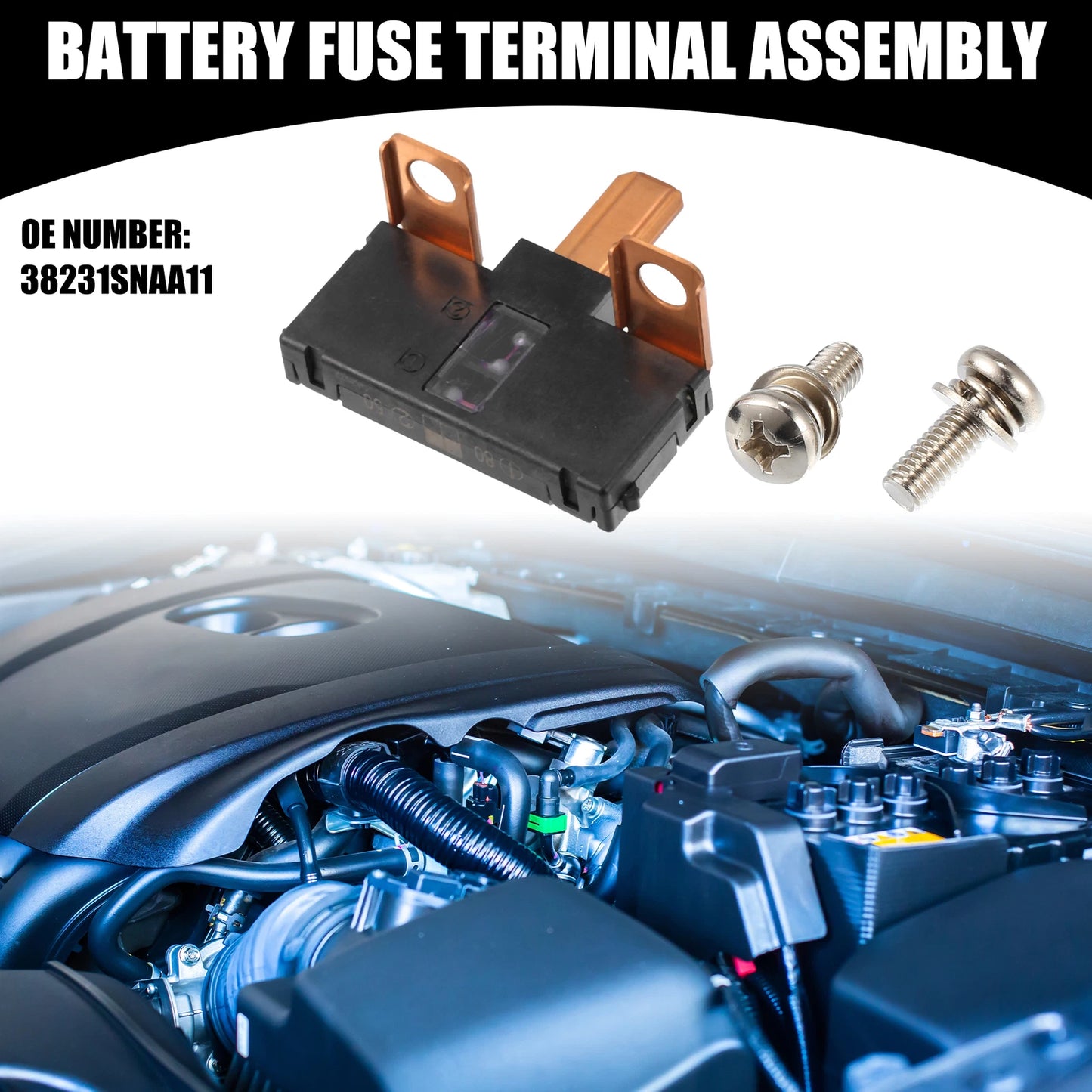 Battery Fuse Terminal Assembly Plastic Black for Honda 1 Pc