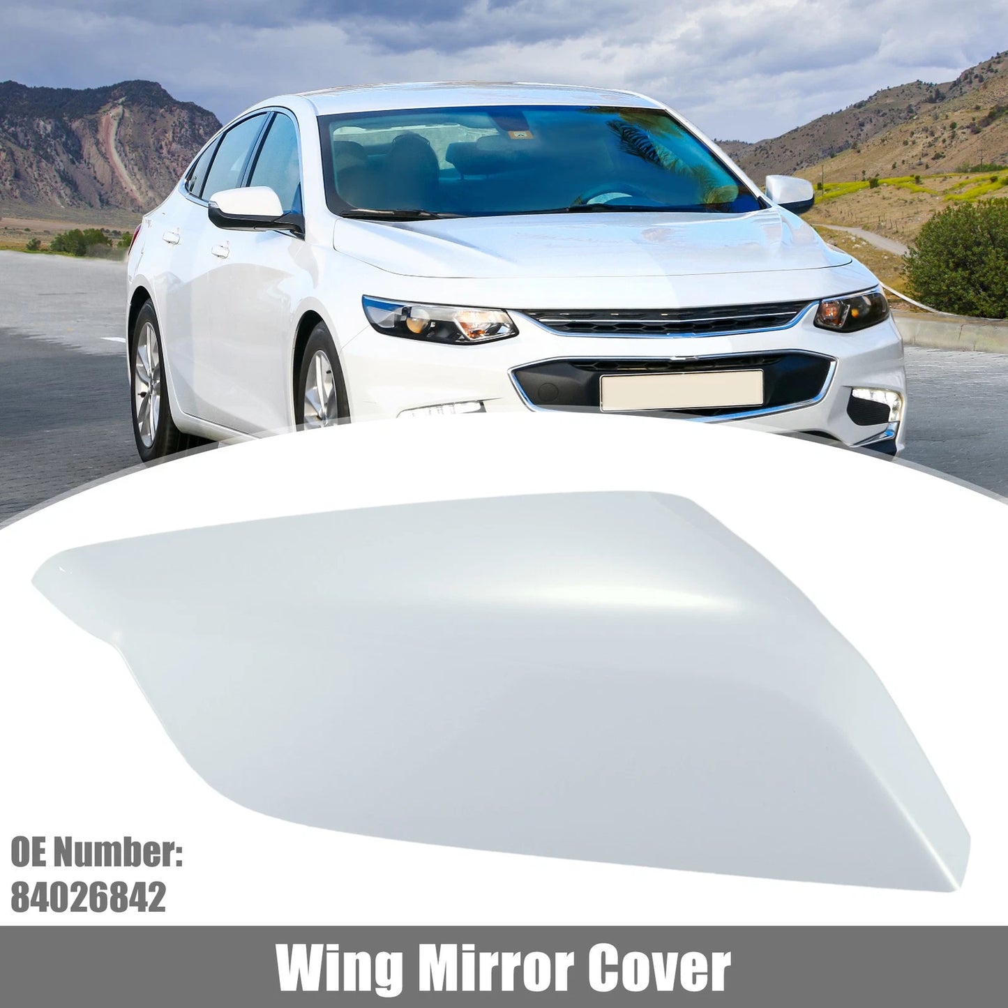 White Right Side Wing Mirror Cover for Chevy Malibu