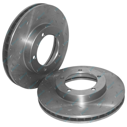Front Drilled Slotted Disc Rotors HD Pads for Landcruiser 76 78 79 Series