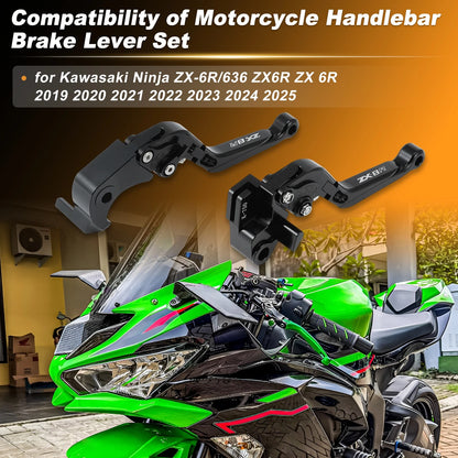 1 pair Motorcycle Brake Clutch Levers for Kawasaki Ninja ZX6R 636 (2019–2025)
