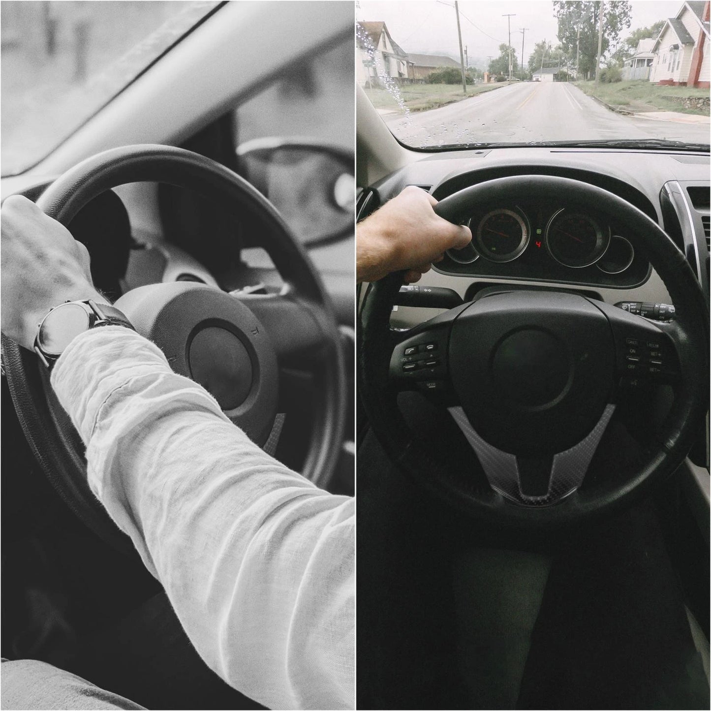 Carbon Fiber Steering Wheel Trim Cover for Mazda 3 (2014-2016)