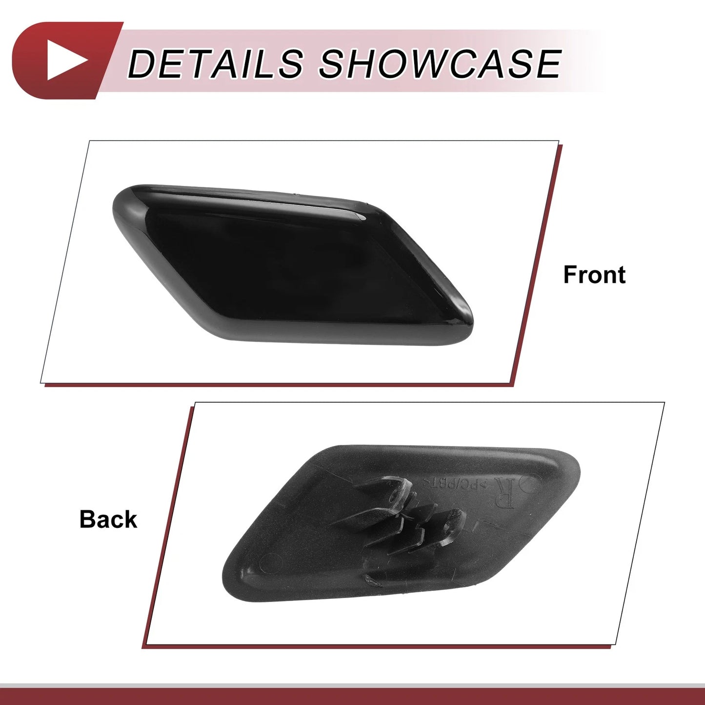 Front Right Bumper Trim Nozzle Cover for Volvo C30 (2010-2013) Black