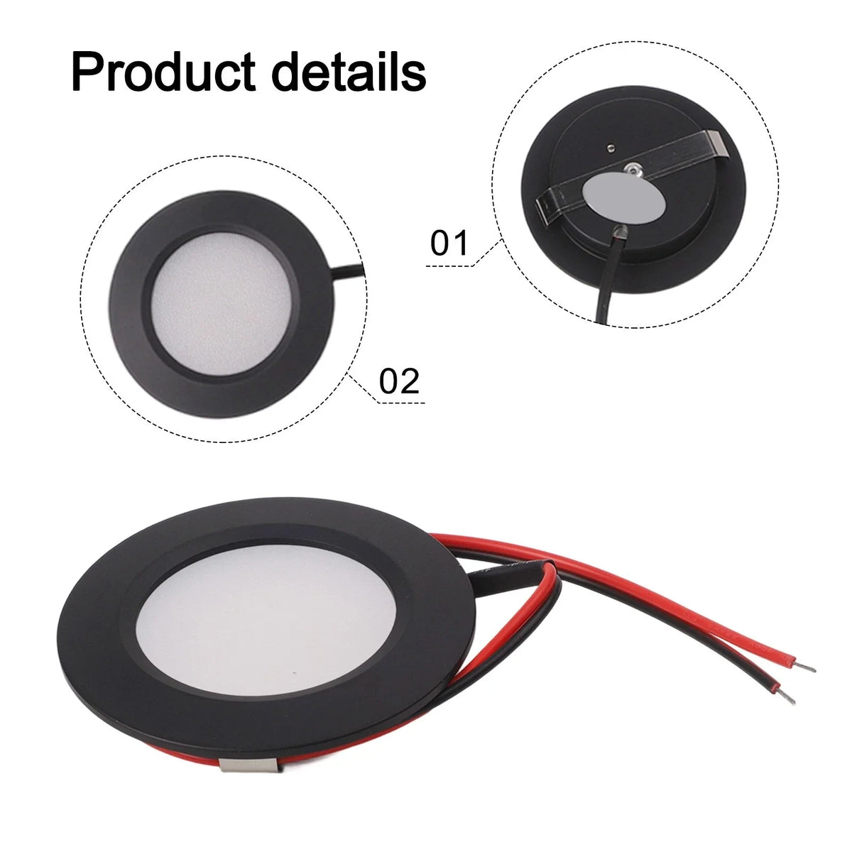 LED Recessed Ceiling Lights 12V 3W Warm White for Boat/RV Lighting