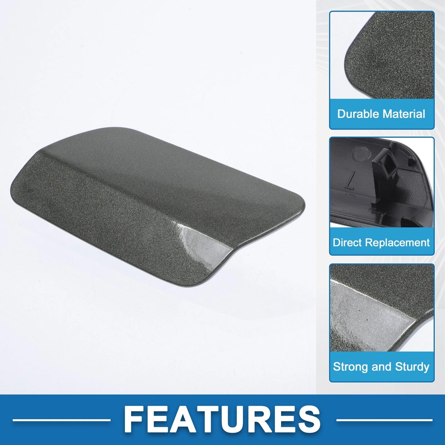 Bumper Headlight Washer Nozzle Cover Cap for BMW 640i (2012-2015) Gray