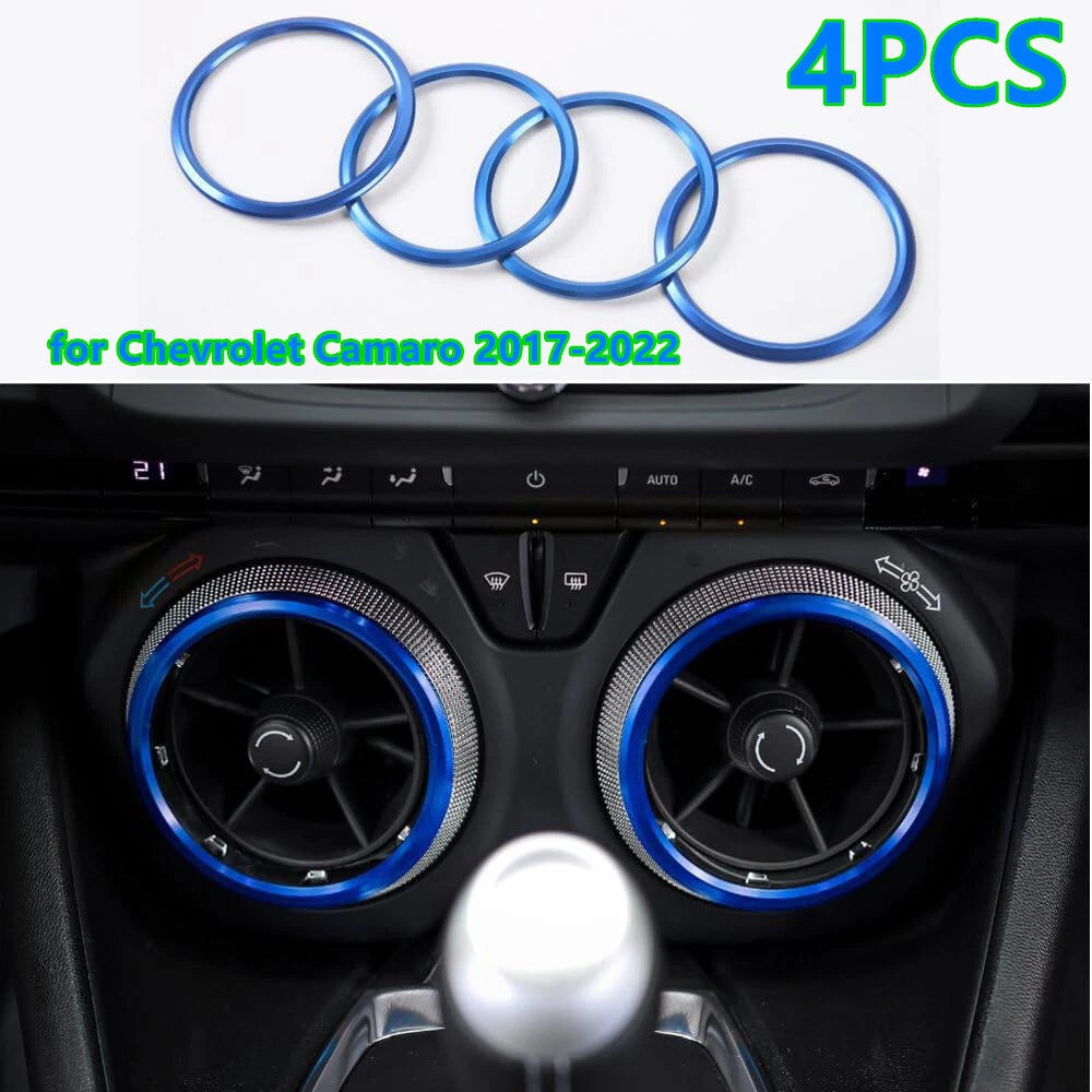 4X / Blue Air Vent Ring Cover Trim for Chevrolet Camaro (2017–2022)