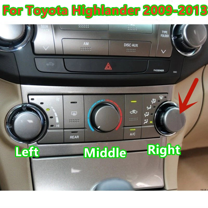 Right Knob Cover / Air Conditioning for Toyota Highlander (2008–2013)