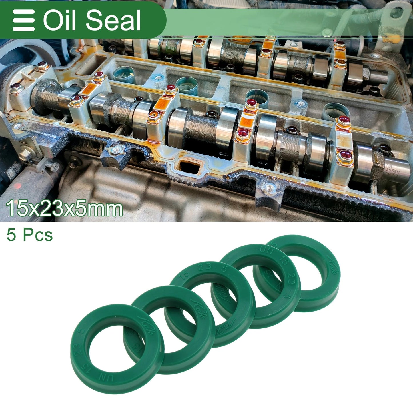 Oil Seal 15x23x5mm Seal Ring Rotary Shaft Seal TPU for Universal