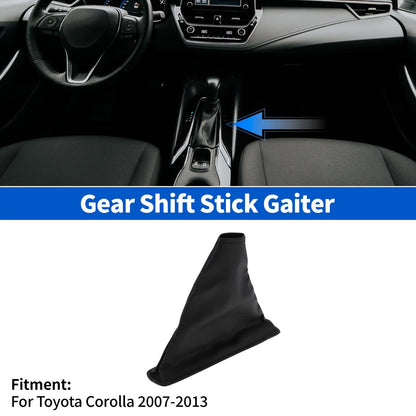 Gear Shift Stick Gaiter Faux Leather Black for Toyota Corolla (07–13)