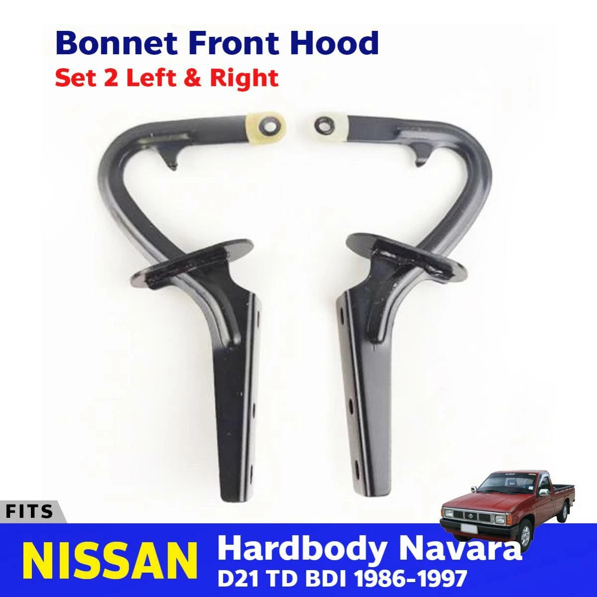 Bonnet Front Hood Pair Fits Nissan Hardbody Navara D21 Pickup Truck 1986-97