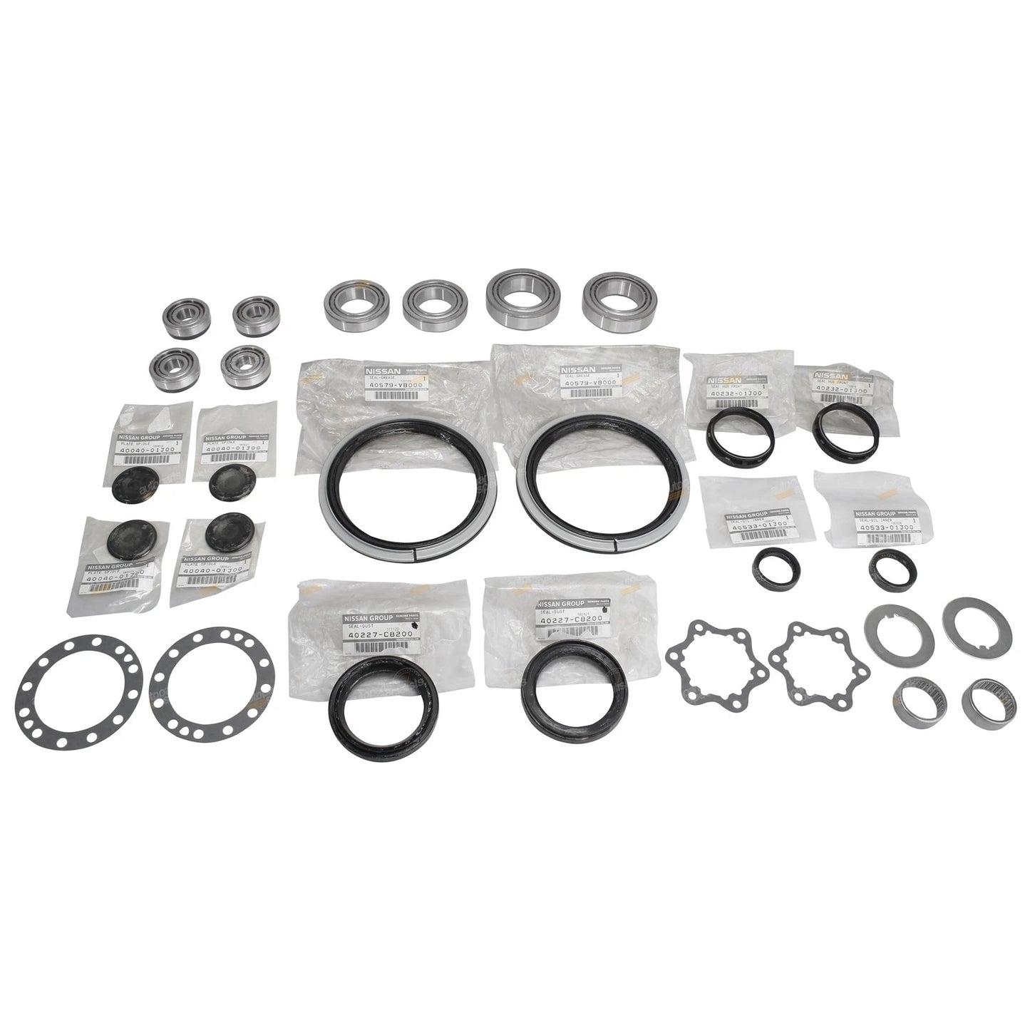 Front Axle Swivel Hub Seal + Bearings Rebuild Kit for Nissan Patrol GU Y61