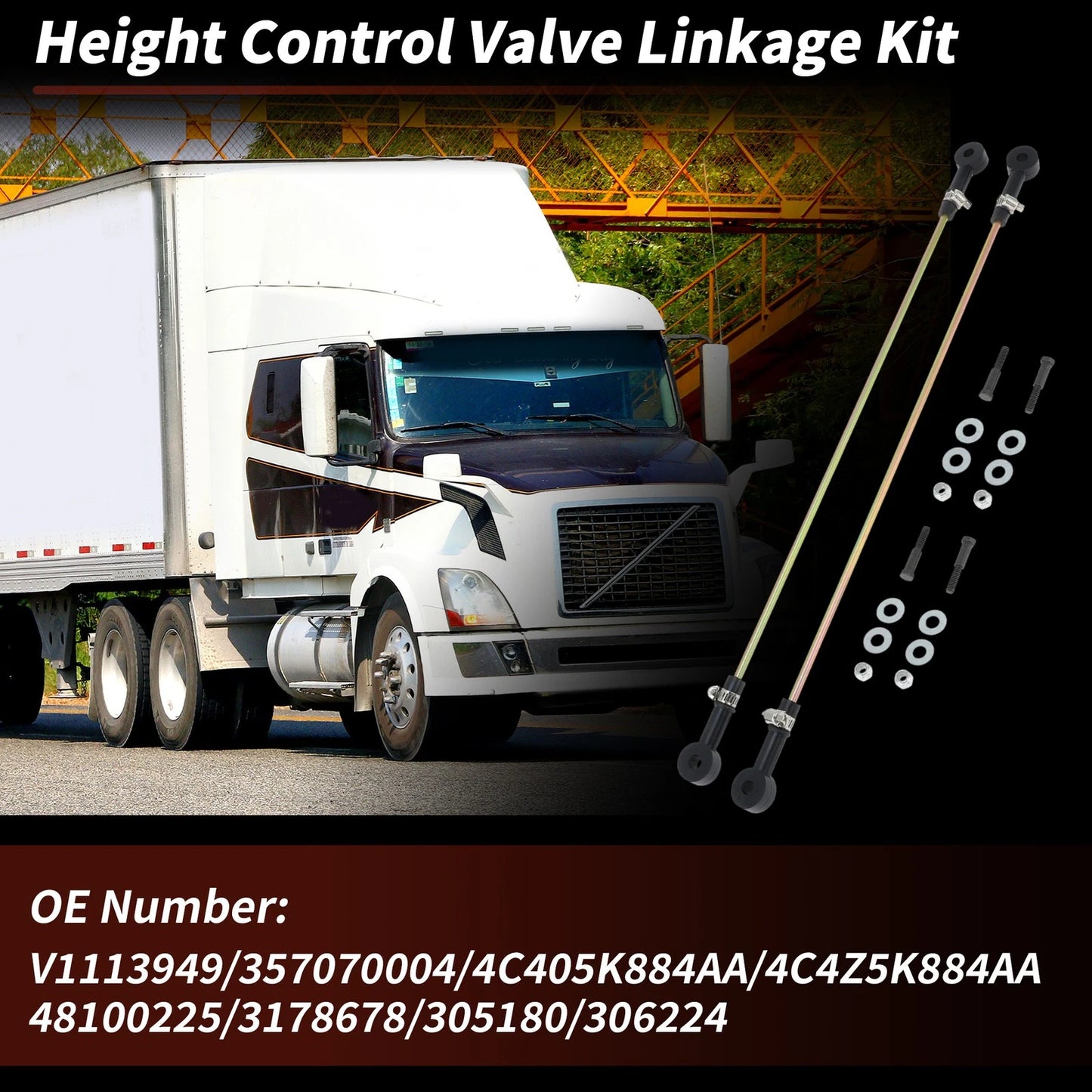 Adjustable Height Control Valve Linkage Rod for Volvo VNL 670 (2004-2023)