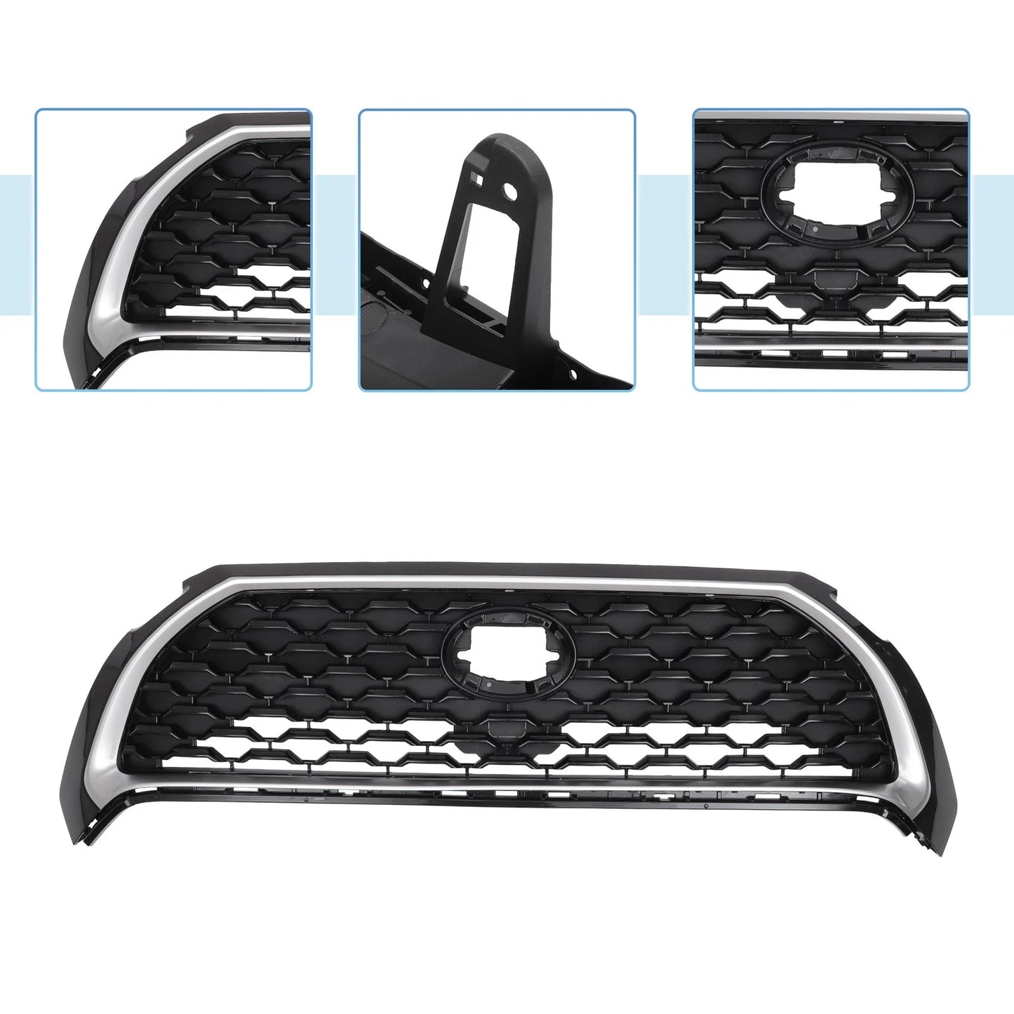 Front Upper Bonnet Bumper Grille for Toyota Corolla Cross (2022-2023) Black