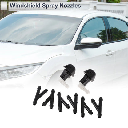 6 x Windshield Washer Nozzles & Hose Connectors for Honda