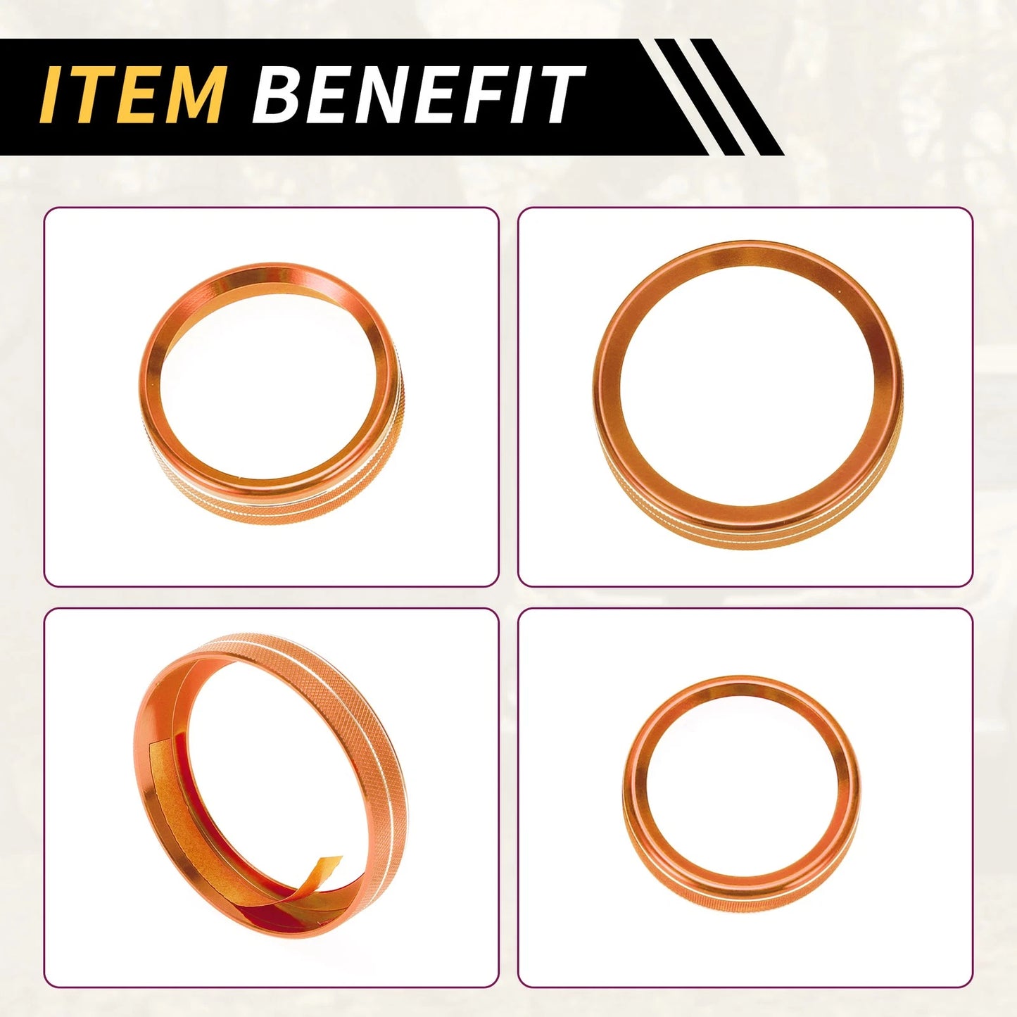 Air Conditioning Button Cover Trim for Ford F-150 XLT (2016-2019) Orange 1 Set