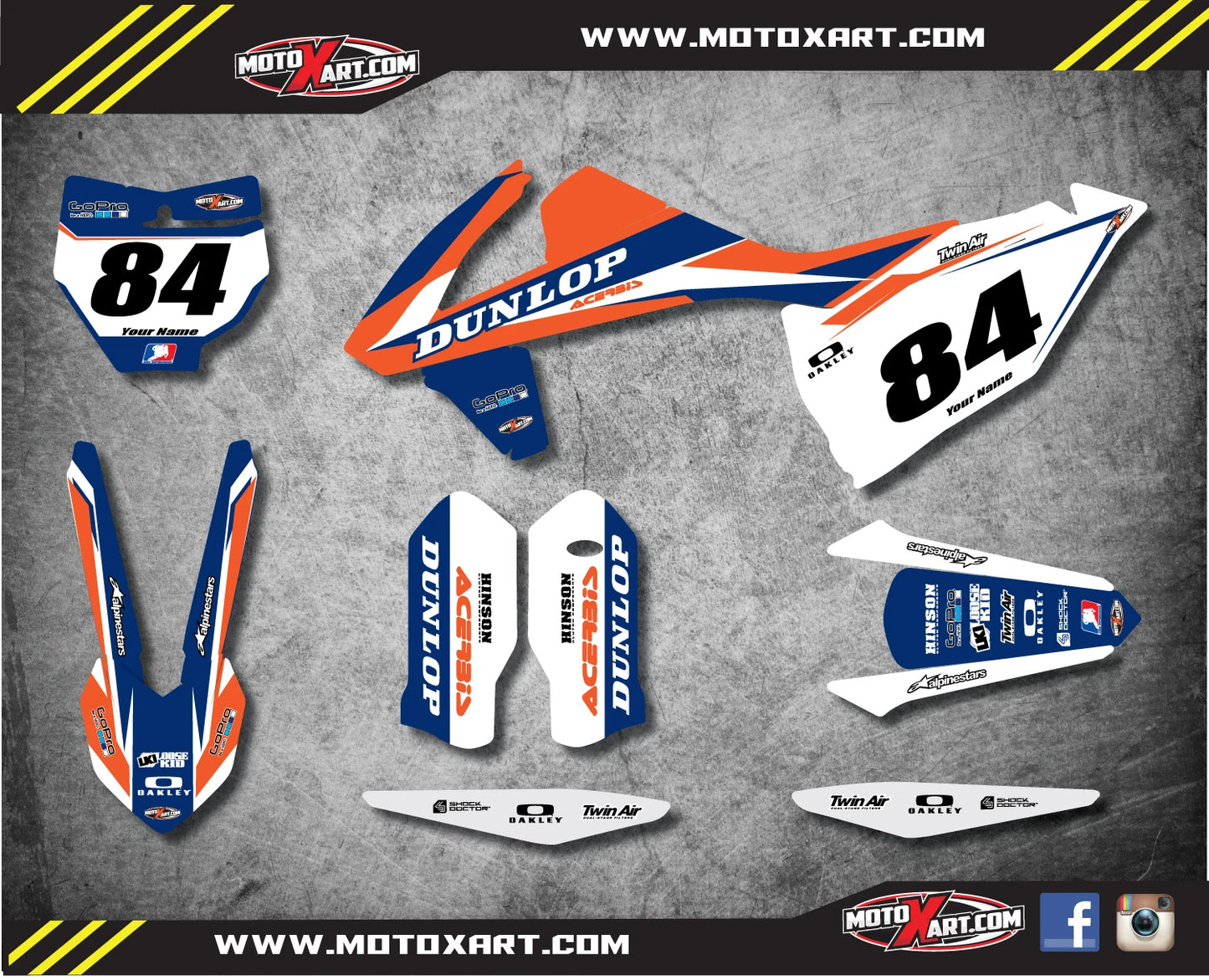 Force Style Stickers Full Kit for 2016-2018 KTM SX 125