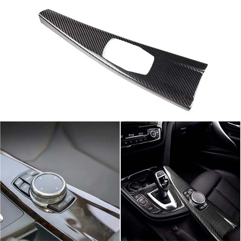 Dry Carbon Fiber Multimedia Panel Cover Fit For BMW F30 F34 2013-2018