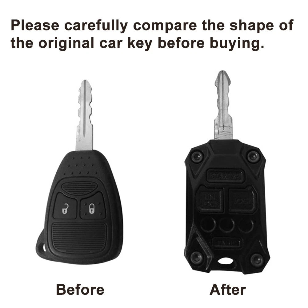 Red Key Fob Shell Case Cover for Jeep Wrangler JK (2007-2017)