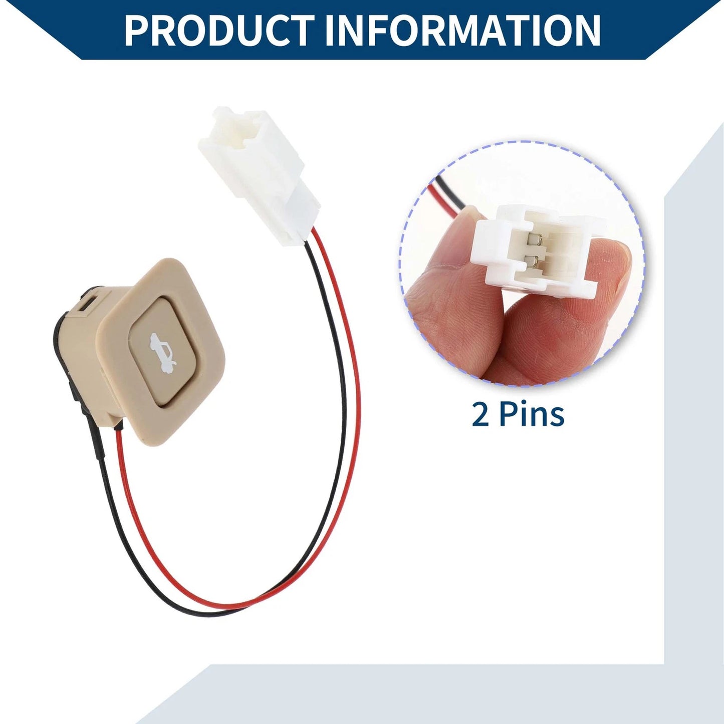 Trunk Lid Lock Release Switch for Hyundai Elantra (2011-2016) Beige